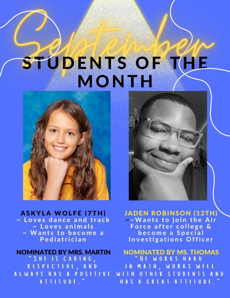 September 2021 Student of the Month