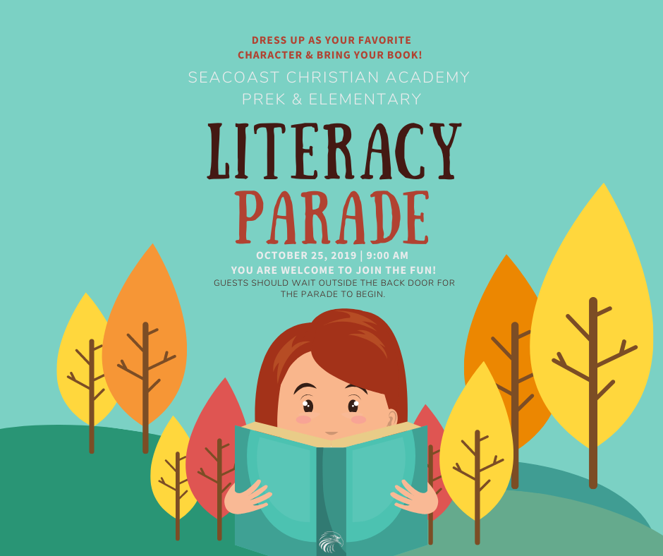 Dress up as your favorite characters and bring your book to the SCA Literacy Parade on October 25th at 9am